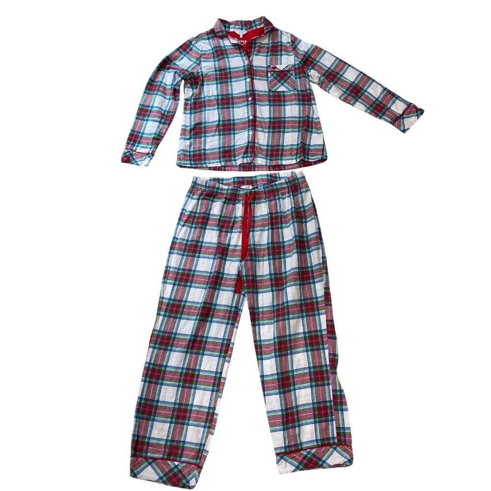 Crown & Ivy Flannel Holiday Pajamas Women's Size Large Plaid Cotton Christmas